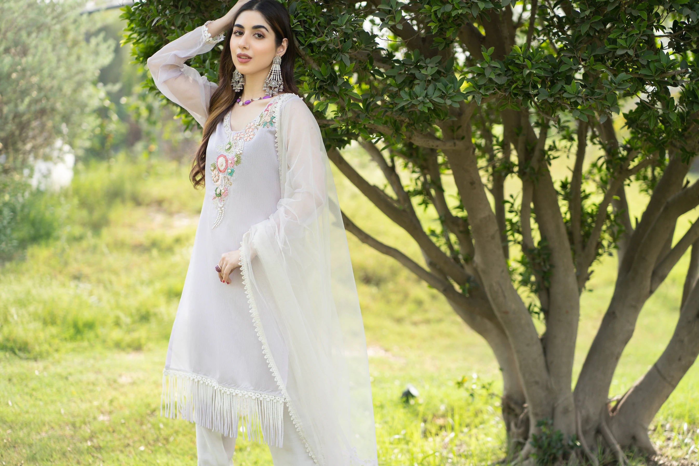 Khuda Baksh Khaddi Cotton Lilac 3-Piece Suit