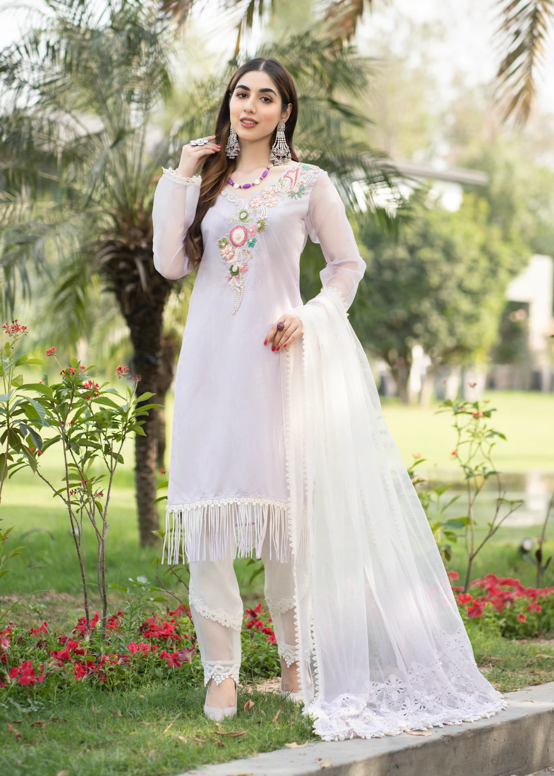 Khuda Baksh Khaddi Cotton Lilac 3-Piece Suit