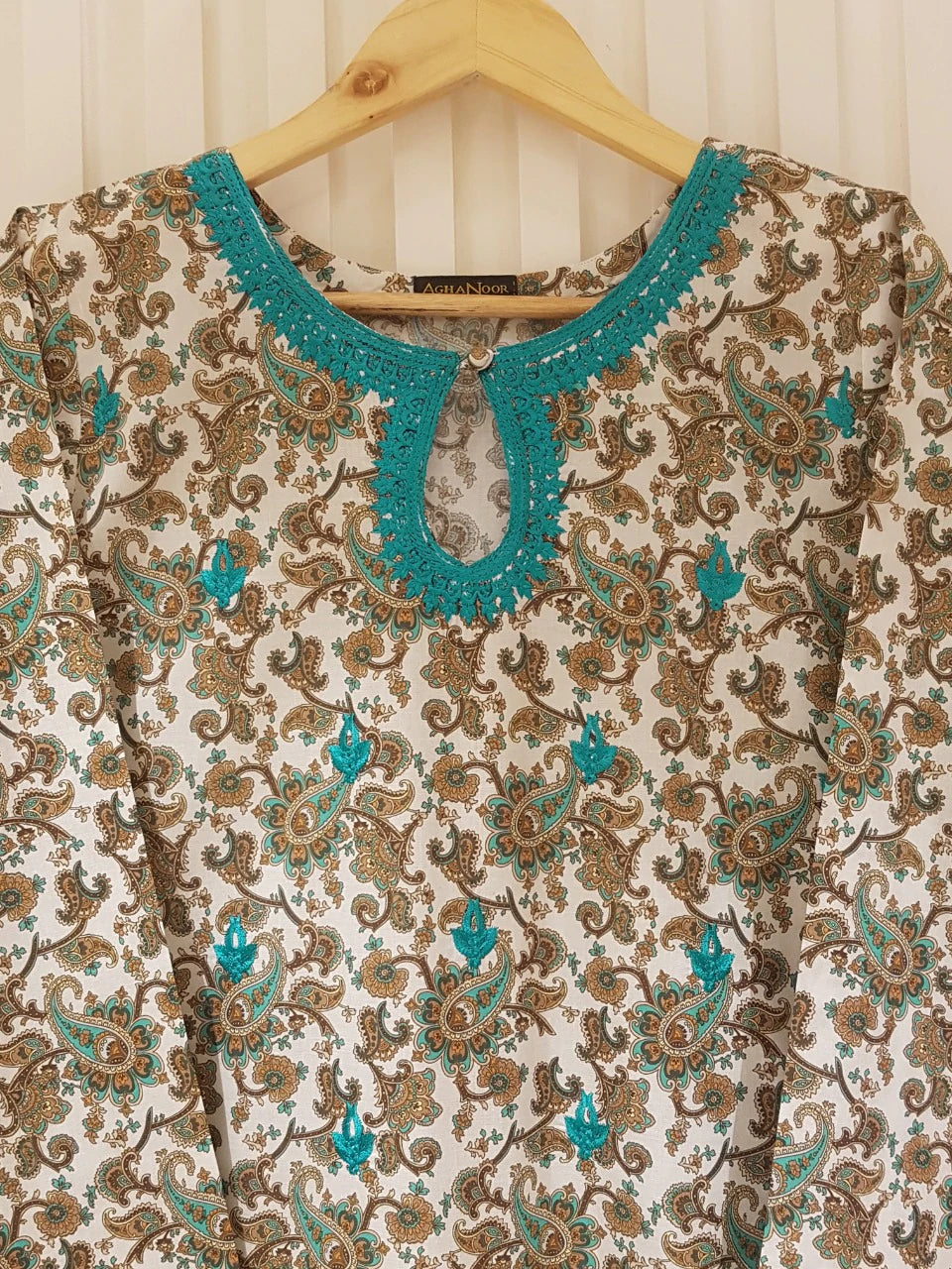 Agha Noor Olive Lawn Casual Shirt